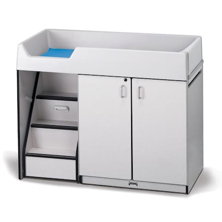 Jonti-Craft Rainbow Accents Diaper Changer with Stairs, Left, Black 5145JC180